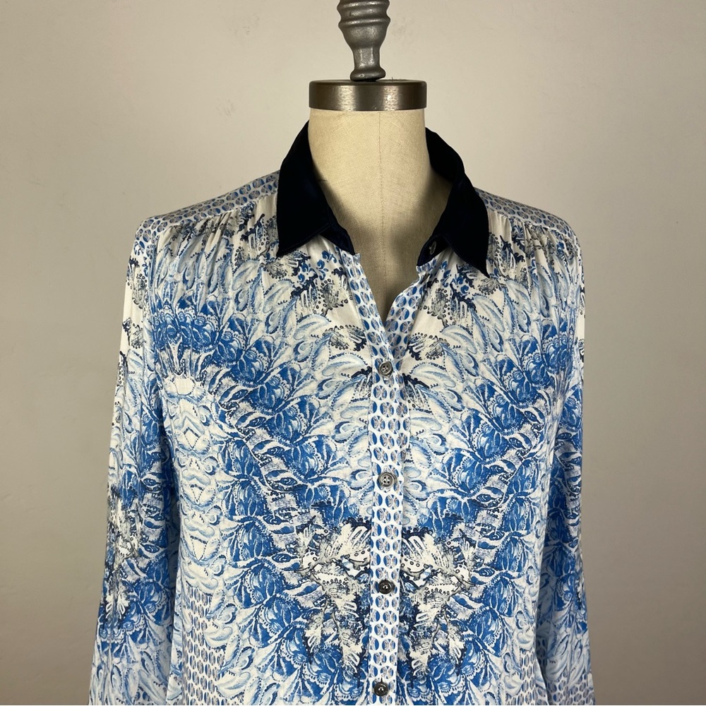 Basler White Patterned Button Down Shirt - Picture 3 of 8